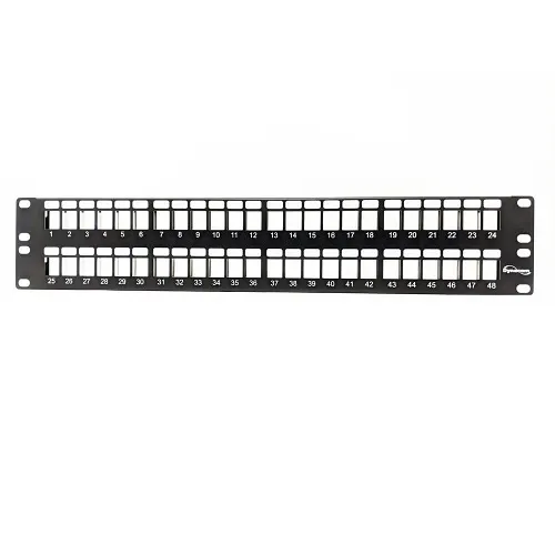 Dynacom 2022-48AS 48-Port Shielded Blank Patch Panel, 2U RS
