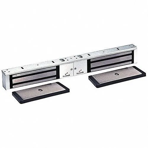 DynaLock 2022 2000 Series 1200 lb Double Electromagnetic Lock Outswing, Satin Aluminum