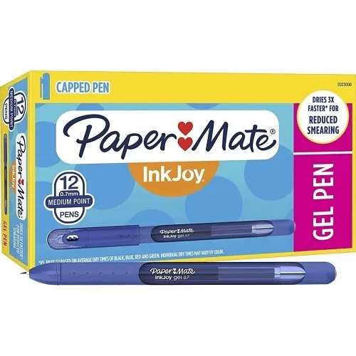 Paper Mate 2023006 InkJoy 600ST Gel Pens, Capped, Medium Point, 0.7mm, BlUE, 12-Pack