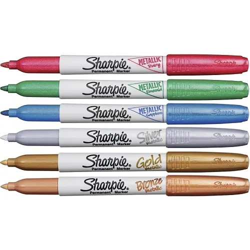 Sharpie 2029678 Metallic Permanent Markers, Fine Point, Assorted Colors, 3-Pack