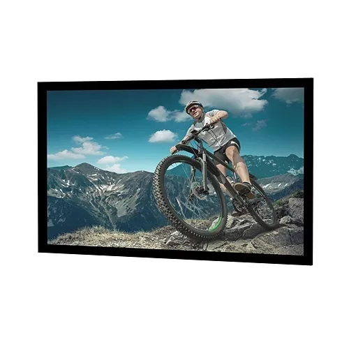 Da-Lite 20399V Cinema Contour Fixed Frame Projection Screen, Wall Mounted Screen with 3in Wide Beveled Frame, 2.35:1 Cinemascope, HD Progressive 1.0 Perf, 166" Screen, TAA Compliant