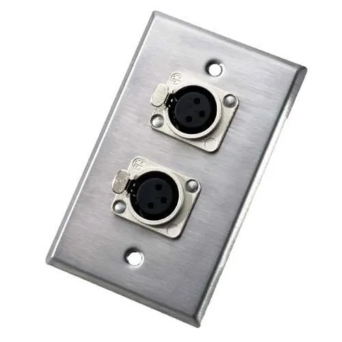 NEUTRIK 203F Dual Female 3-Pole XLR Connector Wall Plate for NC3FD-L-1