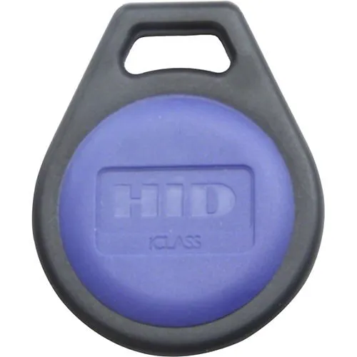 HID 2050HNNMN iCLASS Key II 205x 2K/2 Contactless Smart Key Fob, SIO, Programmed, Matching Numbers, Black with Blue Insert