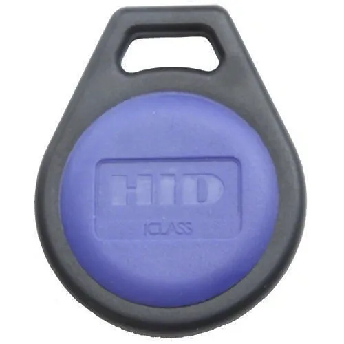 HID 2050PNNMN iCLASS Key II 205x 2K/2 Contactless Smart Key Fob, Programmed, Matching Numbers, Black with Blue Insert