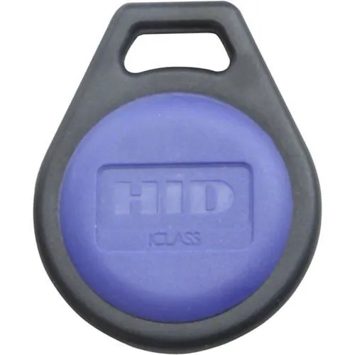 HID 2051PNNMN iCLASS Key II 205x 16K/2 Contactless Smart Key Fob, Programmed iCLASS, Matching iCLASS Numbers, Black with Blue Insert