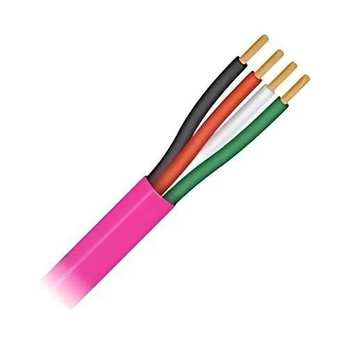Paige 205240350 18AWG 4-Conductor Stranded Unshielded Sound and Security Multiconductor Cable, Plenum Rated, CMP, FPLP, 1000' Box, Pink