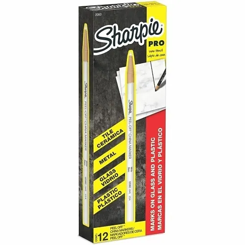 Sharpie 2060 Peel-Off China Marker, 12-Pack, White
