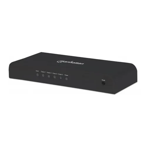 Manhattan 207515 4-Port HDMI Splitter, 4K at 30 Hz, AC Power, Black