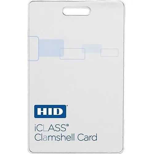 HID 2080HPMSMV iCLASS 208x 2K/2 Clamshell Smart Card, SIO, Programmed, Matte Front, Logo Back, Matching Numbers, Vertical Slot, White