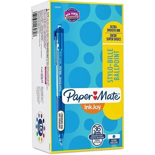 Paper Mate 2082957 InkJoy 300RT Retractable Ballpoint Pen, Medium Point, Blue Ink, 36-Pack
