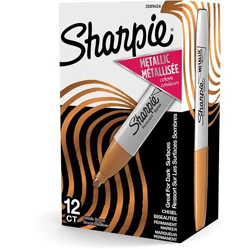 Sharpie 2089624 Metallic Permanent Marker, Medium Tip, 12-Pack, Bronze