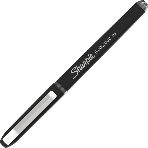 Sharpie 2093222 Rollerball Pen, Needle Point, 0.5mm, Black, 4-Pack