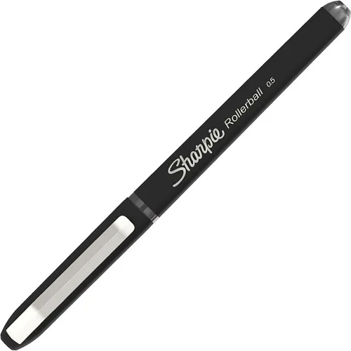Sharpie 2093222 Rollerball Pen, Needle Point, 0.5mm, Black, 12-Pack