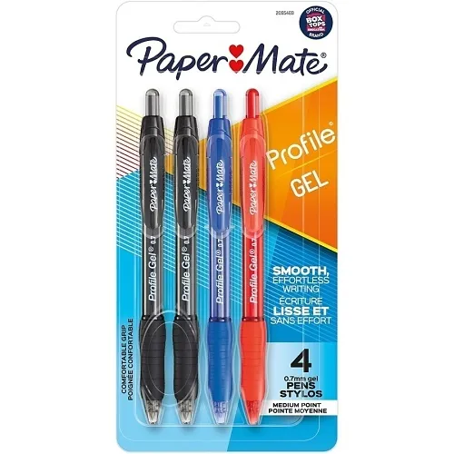 Paper Mate 2095469 Profile Retractable Gel Pens, Medium Point, 0.7mm, Business Assorted Colors