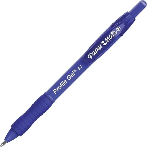 Paper Mate 2095472 Profile Retractable Gel Pens, Medium Point, 0.7mm, Blue, 12-Pack