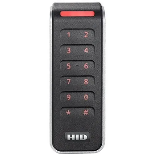 HID 20KTKS-01-00001H Signo 20K Keypad Mullion Terminal Strip Reader, Seos Profile, Black with Silver Trim