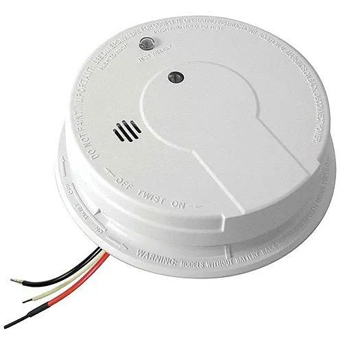 Kidde 21006371 P12040 120V AC/DC Interconnect Photoelectric Smoke Alarm with Hush