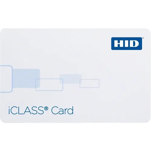 HID 2100PGGMH iCLASS 2K Card, Programmed with Standard iCLASS Access Control Application, Glossy Front and Back, Sequential Matching Encoded/Printed (Inkjetted), Horizontal Slot