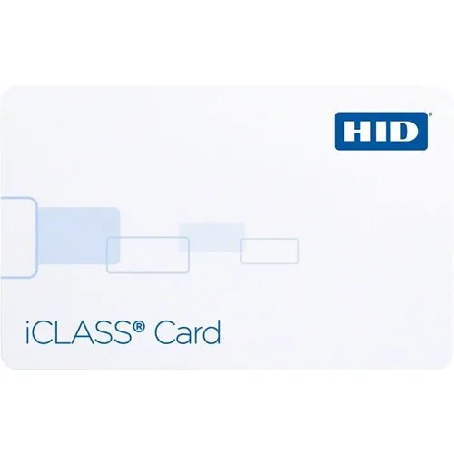 HID 2100PGGMV iCLASS 2K Card, Programmed with Standard iCLASS Access Control Application, Glossy Front and Back, Sequential Matching Encoded/Printed (Inkjetted), Vertical Slot, White