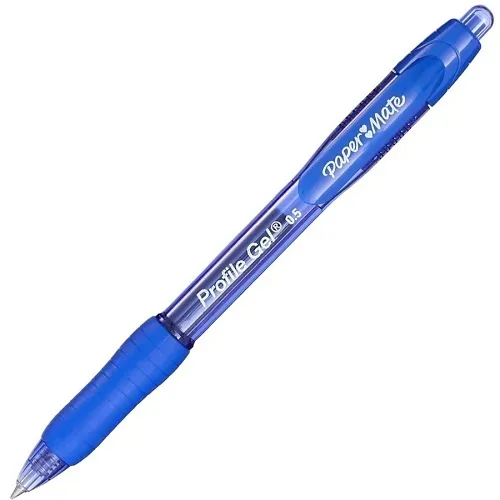Paper Mate 2102130 Profile Retractable Gel Pens, Fine Point, 0.5mm, Blue, 12-Pack