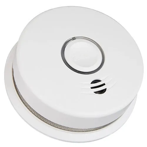 Kidde 21027326 P4010LACS-W 120V AC/DC Wireless Interconnected Smoke Alarm with Egress Light, Voice Notifications