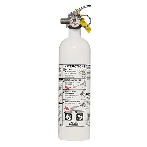 Kidde KD57W-5BC Marine Fire Extinguisher, 5-B:C, 2# Mini-MDV, Nylon Strap Bracket, PWC, Disposable, White