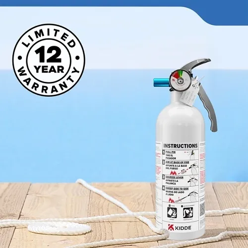 Kidde 21030890 5-B:C, 2# Nylon Strap Bracketed Fire Extinguisher, White