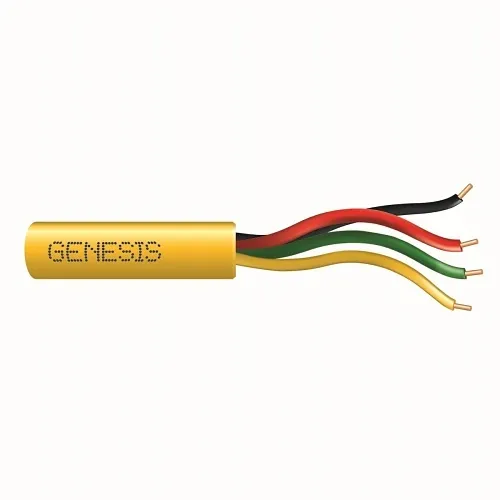 Genesis 21031102 22/4 Solid Unshielded Cable, Riser, CMR, FT4, 1000' (304.8 m) Pull Box, Yellow