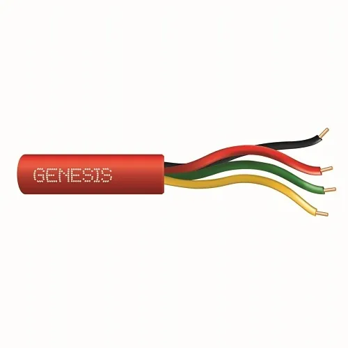 Genesis 21031104 22/4 Solid Unshielded Cable, Riser, CMR, FT4, 1000' (304.8 m) Pull Box, Red