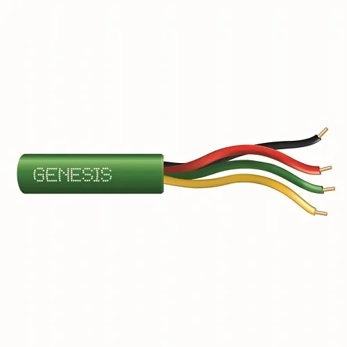 Genesis 21031105 22/4 Solid Unshielded Cable, Riser, CMR, FT4, 1000' (304.8 m) Pull Box, Green
