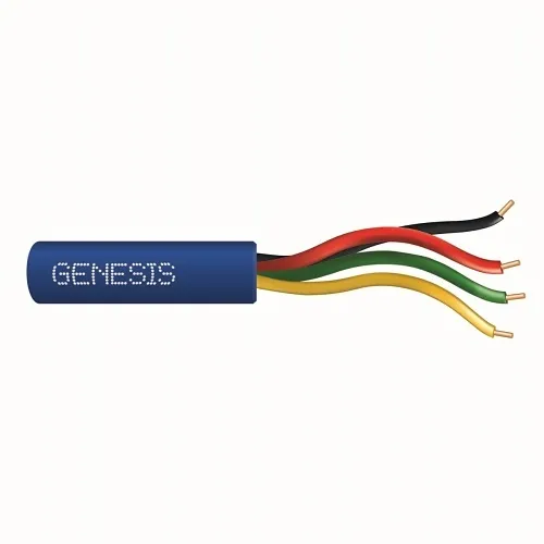 Genesis 21031106 22/4 Solid Unshielded Cable, Riser, CMR, FT4, 1000' (304.8 m) Pull Box, Blue