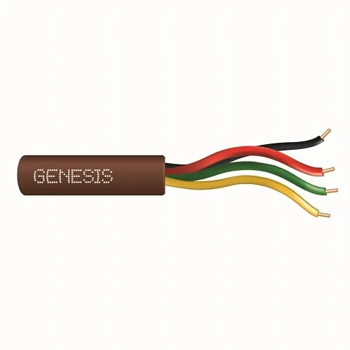 Genesis 21031107 22/4 Solid Unshielded Cable, Riser, CMR, FT4, 1000' (304.8 m) Pull Box, Brown