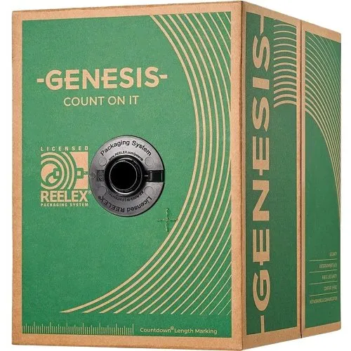 Genesis 21031109 22AWG 4C Solid Riser Cable, 1000' (304.8m) REELEX Pull Box, Gray