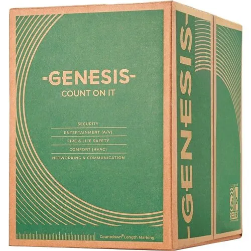 Genesis 21031109 22AWG 4C Solid Riser Cable, 1000' (304.8m) REELEX Pull Box, Gray
