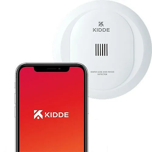 Kidde 60WLDR-W Smart Water Leak and Freeze Detector, Battery Operated, 2-in-1 Smart Alarm with App