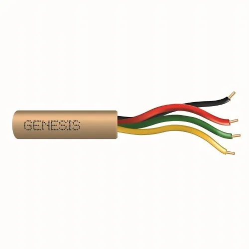 Genesis 21035813 22/4 Solid Unshielded Cable, Riser, CMR, FT4, 500' (152.4m) Speed Bag, Beige