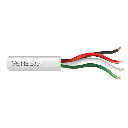 Genesis 21045801 22/4 Stranded Unshielded Cable, Riser, CMR, FT4, 500' (152.4 m) Speed Bag, White