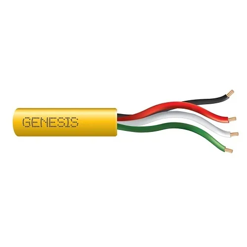 Genesis 21045802 22/4 Stranded Unshielded Cable, Riser, CMR, FT4, 500' (152.4 m) Speed Bag, Yellow