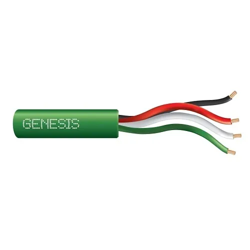 Genesis 21045805 22/4 Stranded Unshielded Cable, Riser, CMR, FT4, 500' (152.4 m) Speed Bag, Green