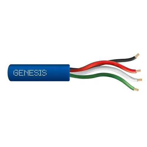 Genesis 21045806 22/4 Stranded Unshielded Cable, Riser, CMR, FT4, 500' (152.4 m) Speed Bag, Blue