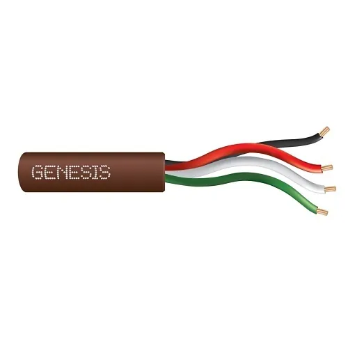 Genesis 21045807 22/4 Stranded Unshielded Cable, Riser, CMR, FT4, 500' (152.4 m) Speed Bag, Brown