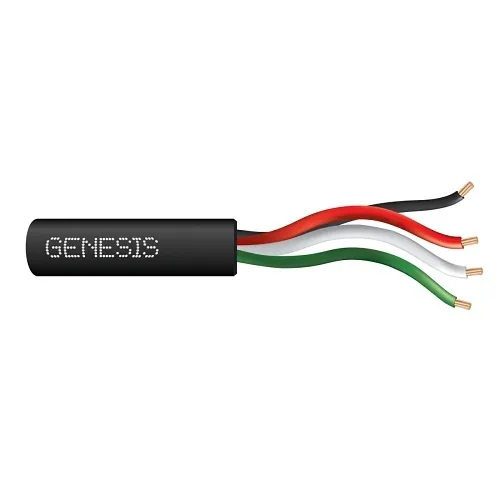 Genesis 21045808 22/4 Stranded Unshielded Cable, Riser, CMR, FT4, 500' (152.4 m) Speed Bag, Black