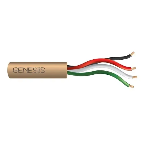 Genesis 21045813 22/4 Stranded Unshielded Cable, Riser, CMR, FT4, 500' (152.4 m) Speed Bag, Beige