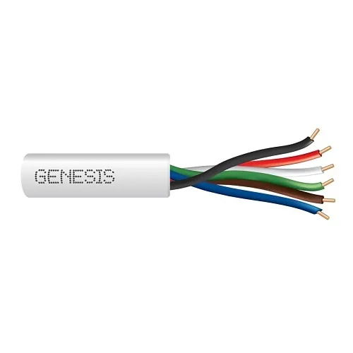 Genesis 21051101 22/6 Solid Unshielded Cable, Riser, CMR, FT4, 1000' (304.8 m) Pull Box, White