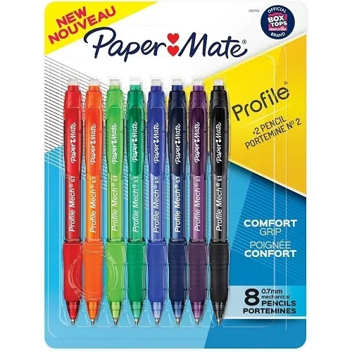Paper Mate 2105705 Profile Mech Mechanical Pencil Sets, 0.7mm, HB #2 Lead, Business Assorted Colors, 8-Pack