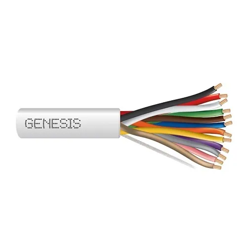 Genesis 21095501 22/12 Stranded Unshielded Cable, Riser, CMR, FT4, 500' (152.4 m) Pull Box, White
