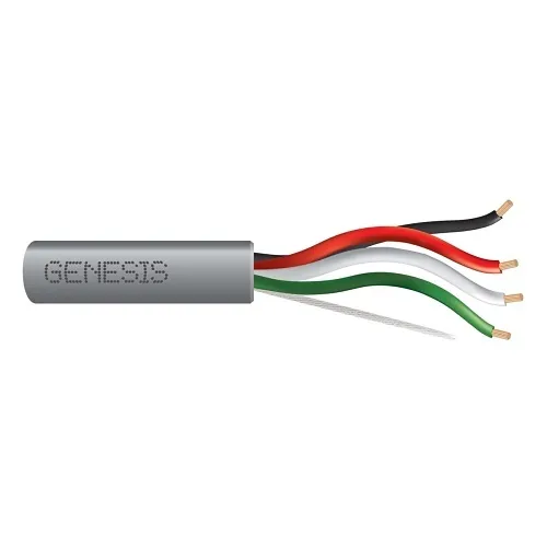 Genesis 21155509 18/4 Stranded Unshielded Cable, Riser, CMR, FT4, 500' (152.4 m) Pull Box, Gray