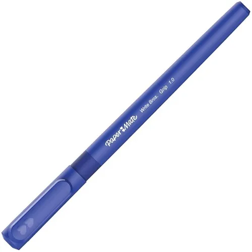 Paper Mate 2124506 Write Bros Grip Ballpoint Pens, Medium Point, 1.0mm, Blue, 12-Pack