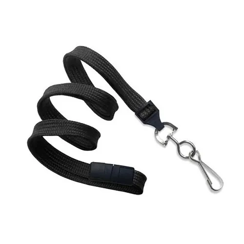 Brady ID 2137-5001 3/8" Breakaway Lanyard with Universal Slide Adapter and Swivel Hook, 100-Pack, Black