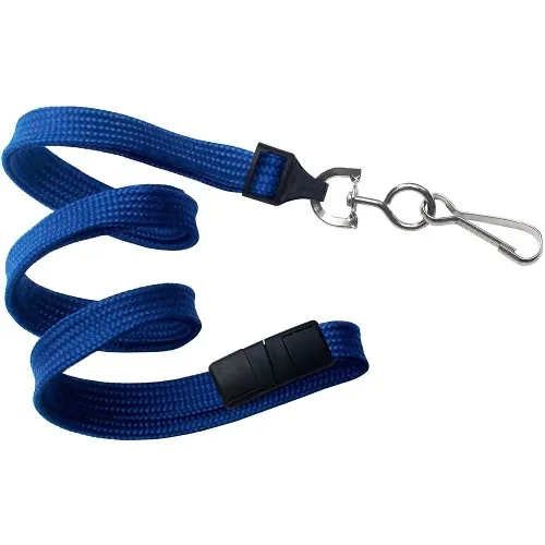 Brady ID 2137-5002 3/8" Breakaway Lanyard with Universal Slide Adapter and Swivel Hook, 100-Pack, Royal Blue